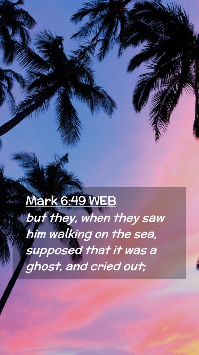 Picture 02 - Mark 6:49 WEB Mobile Phone Wallpaper - but they, when they saw him walking on the sea, - Mobile Bible Verse Wallpaper