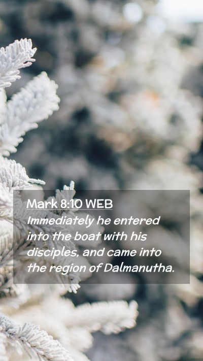 Picture 02 - Mark 8:10 WEB Mobile Phone Wallpaper - Immediately he entered into the boat with his - Mobile Bible Verse Wallpaper