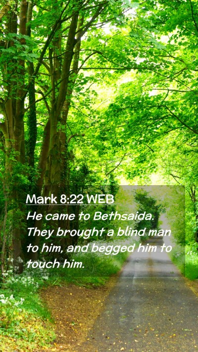 Picture 02 - Mark 8:22 WEB Mobile Phone Wallpaper - He came to Bethsaida. They brought a blind man to - Mobile Bible Verse Wallpaper