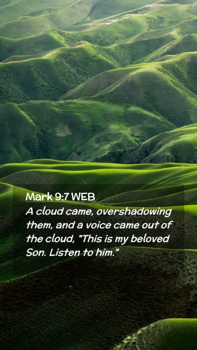 Picture 02 - Mark 9:7 WEB Mobile Phone Wallpaper - A cloud came, overshadowing them, and a voice - Mobile Bible Verse Wallpaper