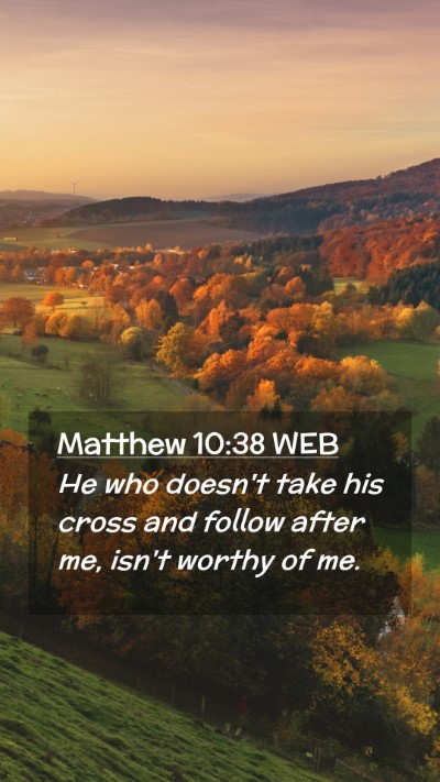 Picture 02 - Matthew 10:38 WEB Mobile Phone Wallpaper - He who doesn't take his cross and follow after - Mobile Bible Verse Wallpaper
