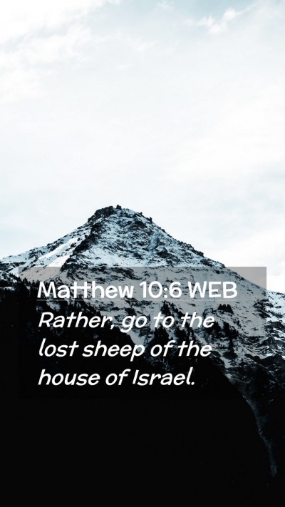 Picture 02 - Matthew 10:6 WEB Mobile Phone Wallpaper - Rather, go to the lost sheep of the house of - Mobile Bible Verse Wallpaper