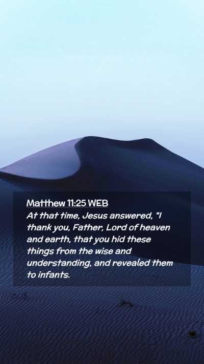 Picture 02 - Matthew 11:25 WEB Mobile Phone Wallpaper - At that time, Jesus answered, 