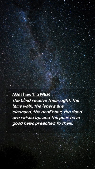 Picture 02 - Matthew 11:5 WEB Mobile Phone Wallpaper - the blind receive their sight, the lame walk, the - Mobile Bible Verse Wallpaper