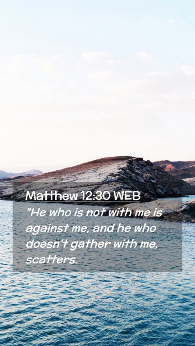 Picture 02 - Matthew 12:30 WEB Mobile Phone Wallpaper - 
