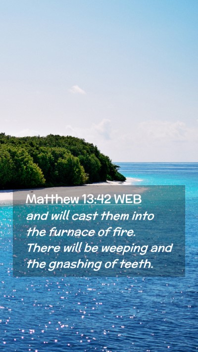 Picture 02 - Matthew 13:42 WEB Mobile Phone Wallpaper - and will cast them into the furnace of fire. - Mobile Bible Verse Wallpaper