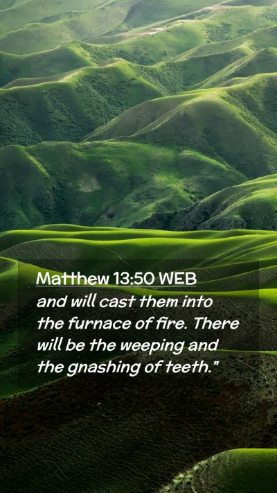 Picture 02 - Matthew 13:50 WEB Mobile Phone Wallpaper - and will cast them into the furnace of fire. - Mobile Bible Verse Wallpaper
