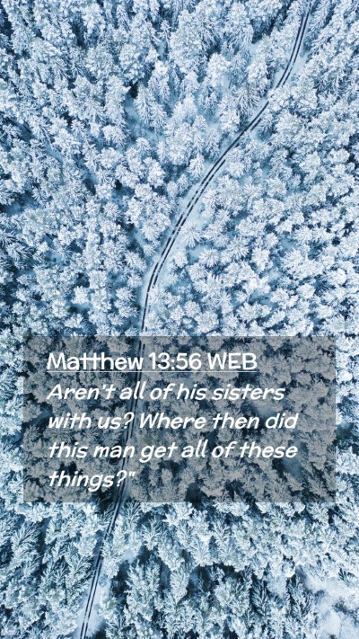 Picture 02 - Matthew 13:56 WEB Mobile Phone Wallpaper - Aren't all of his sisters with us? Where then did - Mobile Bible Verse Wallpaper