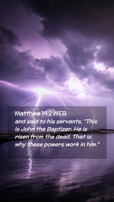Picture 02 - Matthew 14:2 WEB Mobile Phone Wallpaper - and said to his servants, 
