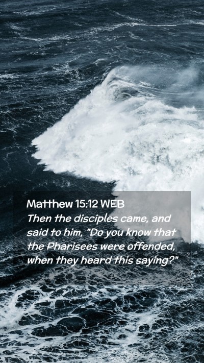 Picture 02 - Matthew 15:12 WEB Mobile Phone Wallpaper - Then the disciples came, and said to him, 