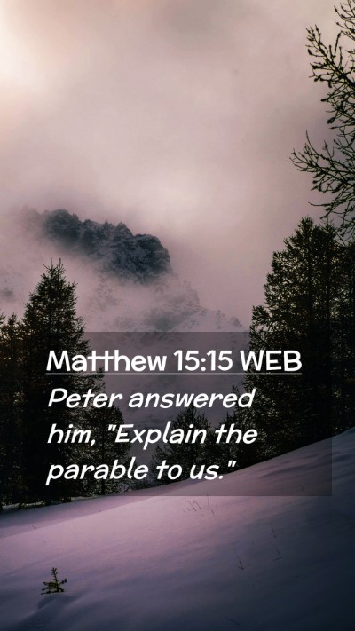 Picture 02 - Matthew 15:15 WEB Mobile Phone Wallpaper - Peter answered him, 