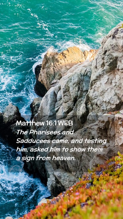 Picture 02 - Matthew 16:1 WEB Mobile Phone Wallpaper - The Pharisees and Sadducees came, and testing - Mobile Bible Verse Wallpaper