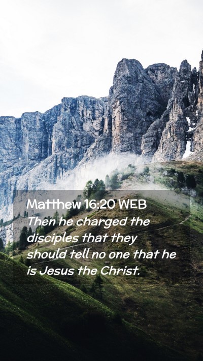 Picture 02 - Matthew 16:20 WEB Mobile Phone Wallpaper - Then he charged the disciples that they should - Mobile Bible Verse Wallpaper