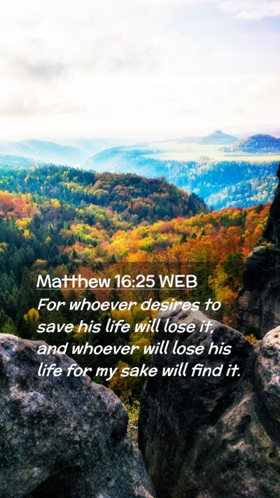 Picture 02 - Matthew 16:25 WEB Mobile Phone Wallpaper - For whoever desires to save his life will lose - Mobile Bible Verse Wallpaper