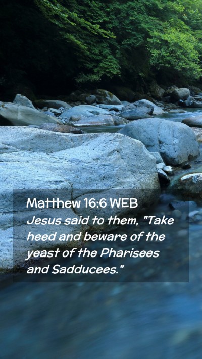 Picture 02 - Matthew 16:6 WEB Mobile Phone Wallpaper - Jesus said to them, 