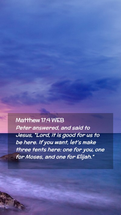 Picture 02 - Matthew 17:4 WEB Mobile Phone Wallpaper - Peter answered, and said to Jesus, 
