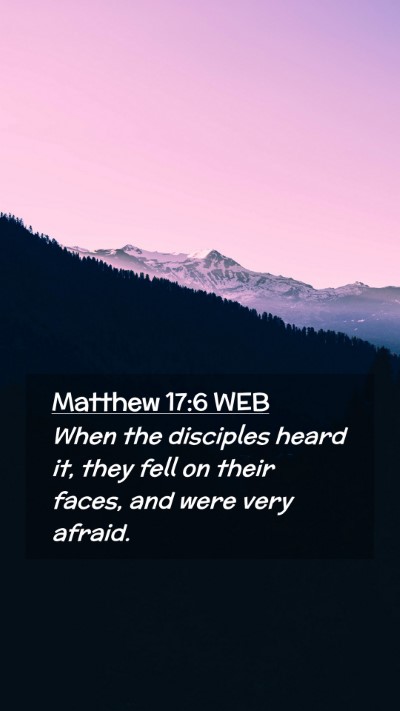 Picture 02 - Matthew 17:6 WEB Mobile Phone Wallpaper - When the disciples heard it, they fell on their - Mobile Bible Verse Wallpaper