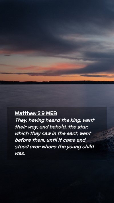 Picture 02 - Matthew 2:9 WEB Mobile Phone Wallpaper - They, having heard the king, went their way; and - Mobile Bible Verse Wallpaper