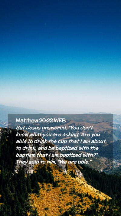 Picture 02 - Matthew 20:22 WEB Mobile Phone Wallpaper - But Jesus answered, 