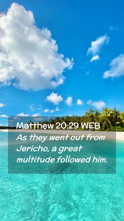 Picture 02 - Matthew 20:29 WEB Mobile Phone Wallpaper - As they went out from Jericho, a great multitude - Mobile Bible Verse Wallpaper