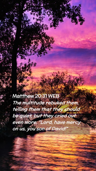 Picture 02 - Matthew 20:31 WEB Mobile Phone Wallpaper - The multitude rebuked them, telling them that - Mobile Bible Verse Wallpaper