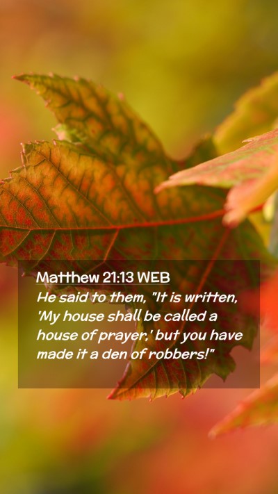 Picture 02 - Matthew 21:13 WEB Mobile Phone Wallpaper - He said to them, 