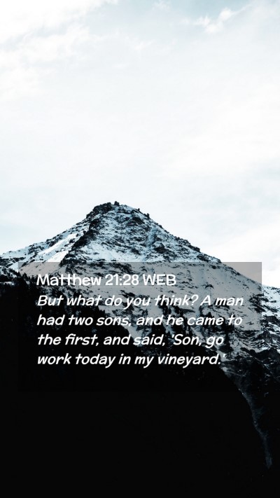Picture 02 - Matthew 21:28 WEB Mobile Phone Wallpaper - But what do you think? A man had two sons, and he - Mobile Bible Verse Wallpaper