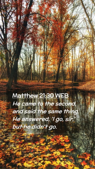 Picture 02 - Matthew 21:30 WEB Mobile Phone Wallpaper - He came to the second, and said the same thing. - Mobile Bible Verse Wallpaper