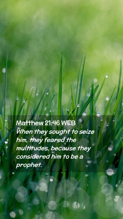 Picture 02 - Matthew 21:46 WEB Mobile Phone Wallpaper - When they sought to seize him, they feared the - Mobile Bible Verse Wallpaper