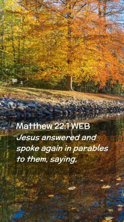 Picture 02 - Matthew 22:1 WEB Mobile Phone Wallpaper - Jesus answered and spoke again in parables to - Mobile Bible Verse Wallpaper