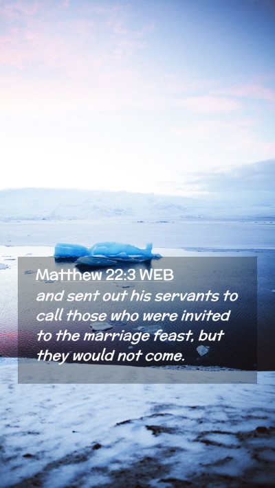 Picture 02 - Matthew 22:3 WEB Mobile Phone Wallpaper - and sent out his servants to call those who were - Mobile Bible Verse Wallpaper