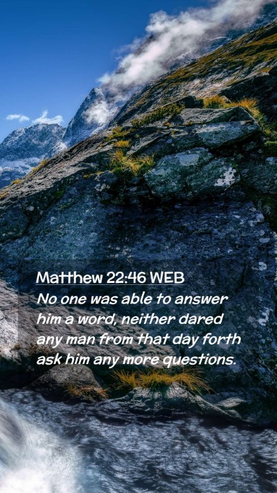 Picture 02 - Matthew 22:46 WEB Mobile Phone Wallpaper - No one was able to answer him a word, neither - Mobile Bible Verse Wallpaper