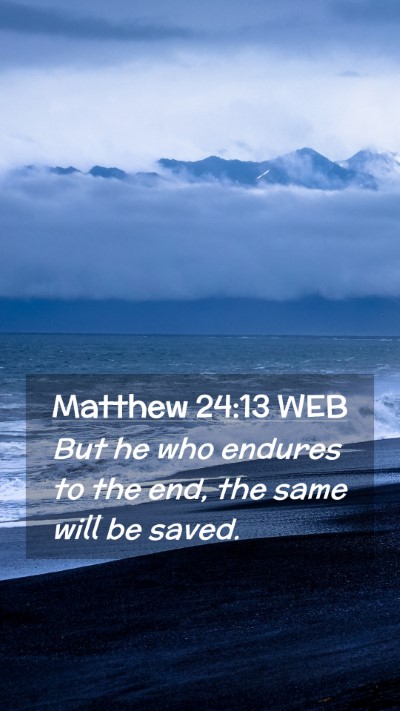 Picture 02 - Matthew 24:13 WEB Mobile Phone Wallpaper - But he who endures to the end, the same will be - Mobile Bible Verse Wallpaper