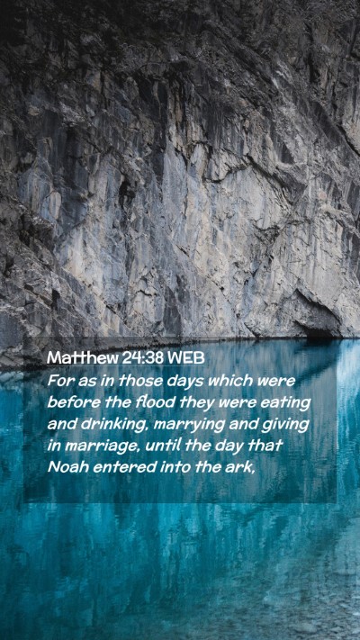 Picture 02 - Matthew 24:38 WEB Mobile Phone Wallpaper - For as in those days which were before the flood - Mobile Bible Verse Wallpaper