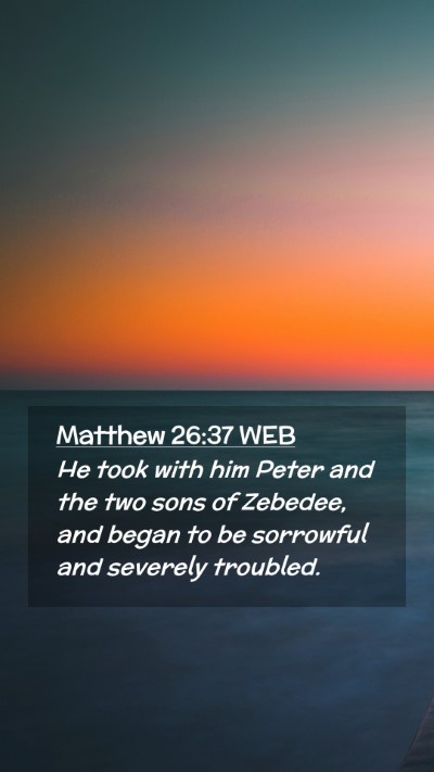 Picture 02 - Matthew 26:37 WEB Mobile Phone Wallpaper - He took with him Peter and the two sons of - Mobile Bible Verse Wallpaper