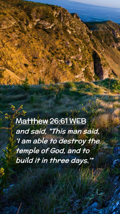 Picture 02 - Matthew 26:61 WEB Mobile Phone Wallpaper - and said, 
