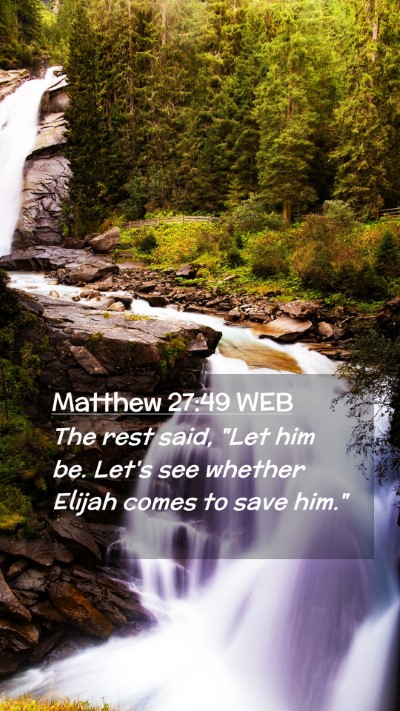 Picture 02 - Matthew 27:49 WEB Mobile Phone Wallpaper - The rest said, 