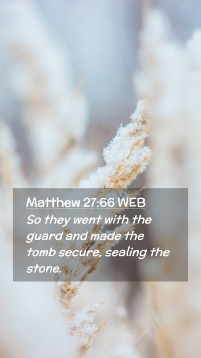Picture 02 - Matthew 27:66 WEB Mobile Phone Wallpaper - So they went with the guard and made the tomb - Mobile Bible Verse Wallpaper