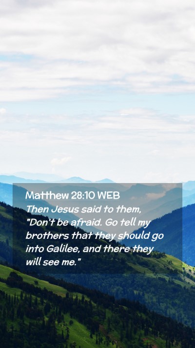 Picture 02 - Matthew 28:10 WEB Mobile Phone Wallpaper - Then Jesus said to them, 