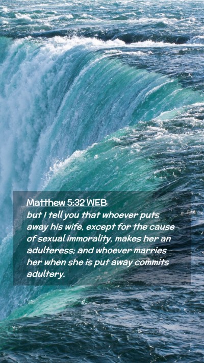 Picture 02 - Matthew 5:32 WEB Mobile Phone Wallpaper - but I tell you that whoever puts away his wife, - Mobile Bible Verse Wallpaper