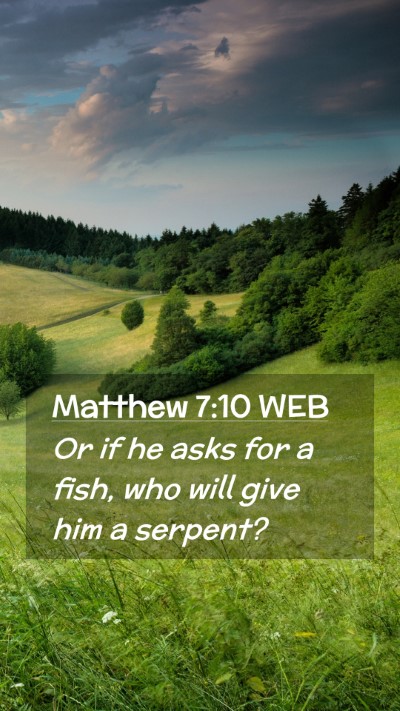 Picture 02 - Matthew 7:10 WEB Mobile Phone Wallpaper - Or if he asks for a fish, who will give him a - Mobile Bible Verse Wallpaper