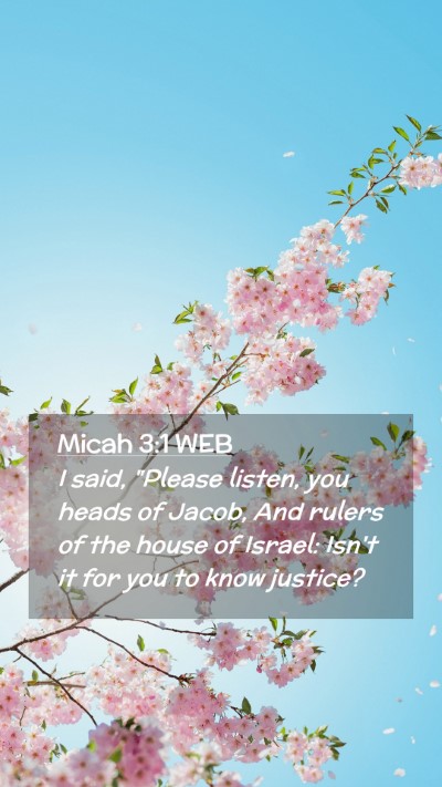 Picture 02 - Micah 3:1 WEB Mobile Phone Wallpaper - I said, 