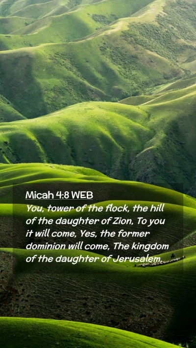 Picture 02 - Micah 4:8 WEB Mobile Phone Wallpaper - You, tower of the flock, the hill of the daughter - Mobile Bible Verse Wallpaper