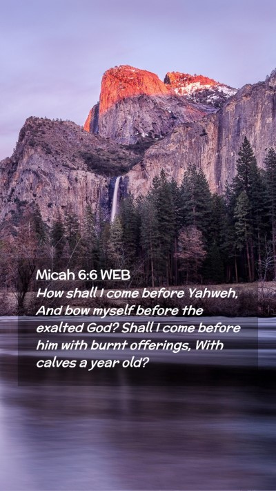 Picture 02 - Micah 6:6 WEB Mobile Phone Wallpaper - How shall I come before Yahweh, And bow myself - Mobile Bible Verse Wallpaper