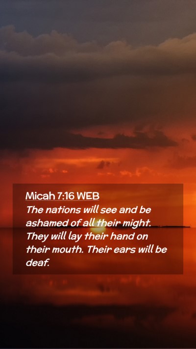 Picture 02 - Micah 7:16 WEB Mobile Phone Wallpaper - The nations will see and be ashamed of all their - Mobile Bible Verse Wallpaper