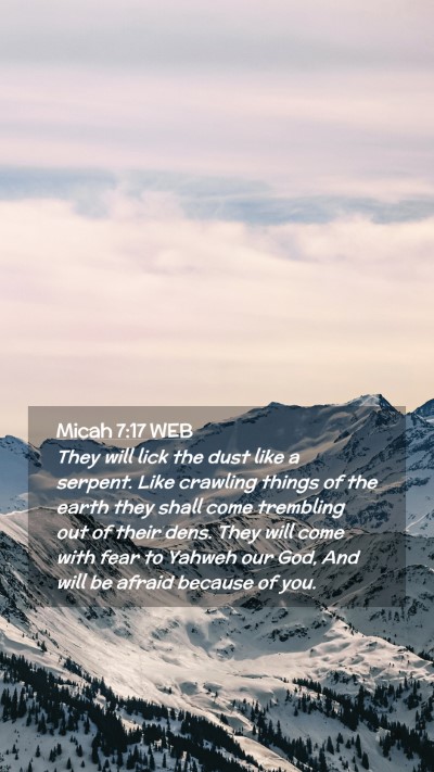 Picture 02 - Micah 7:17 WEB Mobile Phone Wallpaper - They will lick the dust like a serpent. Like - Mobile Bible Verse Wallpaper