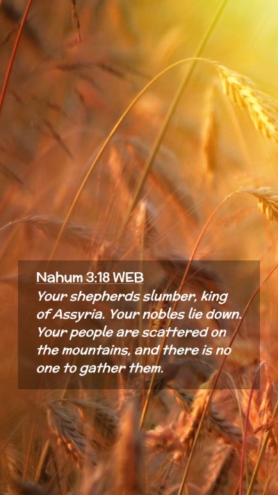 Picture 02 - Nahum 3:18 WEB Mobile Phone Wallpaper - Your shepherds slumber, king of Assyria. Your - Mobile Bible Verse Wallpaper