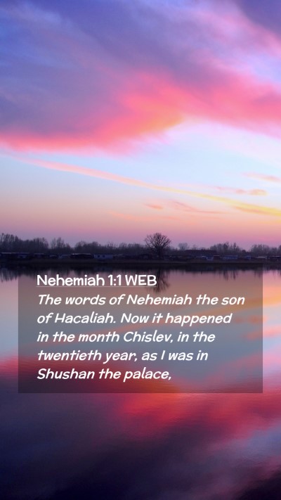 Picture 02 - Nehemiah 1:1 WEB Mobile Phone Wallpaper - The words of Nehemiah the son of Hacaliah. Now it - Mobile Bible Verse Wallpaper