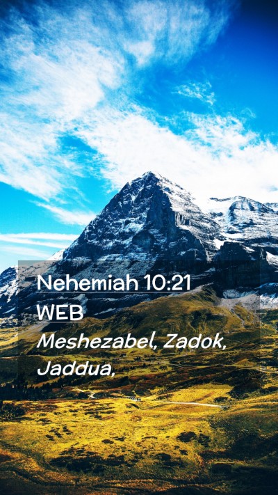 Picture 02 - Nehemiah 10:21 WEB Mobile Phone Wallpaper - Meshezabel, Zadok, - Mobile Bible Verse Wallpaper
