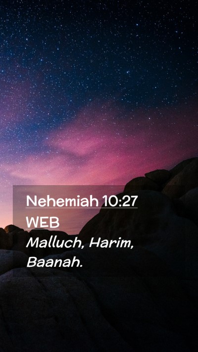 Picture 02 - Nehemiah 10:27 WEB Mobile Phone Wallpaper - Malluch, Harim, - Mobile Bible Verse Wallpaper